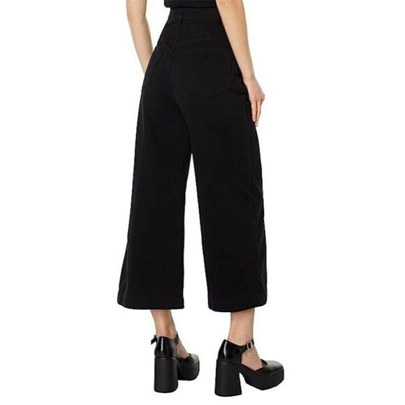 Joie B2294F09195 Women's Sz 6/SM Caviar Black Lierre Wide-Leg Cropped Pants $228 - Picture 2 of 15